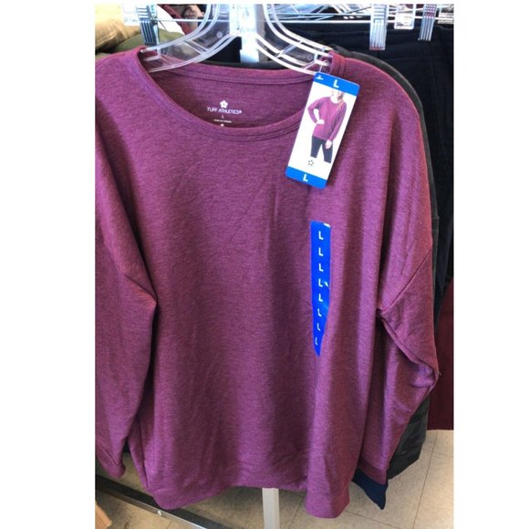 TUFF Women Athletics Long Sleeve Active Sweatshirt --Berry Melange - Picture 3 of 8